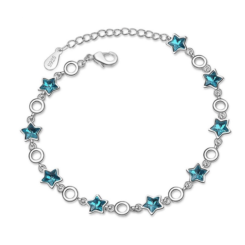 Armband met aquablauwe sterretjes product image