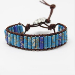 Natuurstenen armband met blauwe steentjes